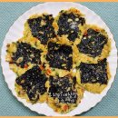 곱창돌김을 올려서 부친 콩나물 두부 동그랑땡 이미지