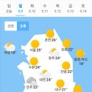 5월 9일 월요일 날씨 이미지