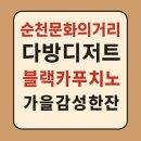 순천시 문화의 거리 | 은행잎이 노랗게 쏟아지던 길,순천 문화의 거리 근처 감성 카페 다방디저트｜ 블랙카푸치노 후기