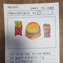 12월 22일 수업사진입니다. 롯데리아가서 키오스크를 이용하여 햄버거를 주문해서 먹었던 것을 그림일기 써보았습니다. 이미지