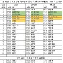 11월 15일 대기표 당번 이수진 ( 05:50 ~ 14:50) 우대경 ( 12:00 ~ 22:00) 이미지