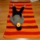 무지개세탁 | 1953. 쌀이에게 뜨개질 해 준 색동이불, 무지개 무릎담요, 잔디방석