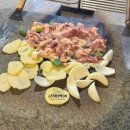 장수돌판김치 | 용인 맛집 한터장수오리골 돌판구이에 구워주는 오리구이