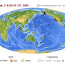 세계의 지진 소식(30~3); 5 이상 29개, 최대 6.3 마리아나 섬 북부 이미지