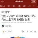 인천 e음카드 캐시백 10%→5% 축소…결제액 30만원 한도 이미지