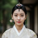 단아한 베이지 한복 이미지