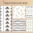 brushes and patterns ethnic floral 이미지