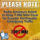 지진 피해가난 에콰도르 비상 주파수 입니다. 이미지