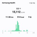 행정복지센터주차관리분기별교육참석후만보인증걷기운동을 15,112보11.56km 이미지