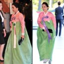 노현정 아나테이너의 웨딩드레스, 한복 스타일 이미지