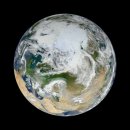 북반구 지역에서 바라본 아름다운 지구행성모습 이미지