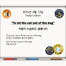 To let the cat out of the bag : 비밀이 누설되다, 들통나다 이미지