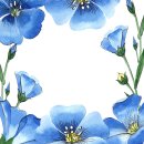 Blue flowers of flax Watercolor 이미지