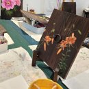 생활아트꽃그림 | 예나의정원 생활아트 고재그림 꽃그림 기와그림 아크릴화-나리꽃