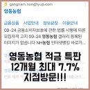 서울중부특판 | 영동농협 적금 특판 12개월 7.7%