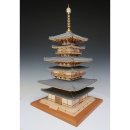 산치대탑의 산개(傘蓋)와 일본 목탑의 구륜(九輪), 중국탑의 탑정부 이미지