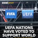 [BBC / 사이먼 스톤] UEFA, 인판티노의 월드컵 지분 민간 매각 계획이 승인되면 월드컵 보이콧 선언 이미지