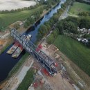 New construction of the railway overpass Ruhrkanalbrücke, Germany 이미지