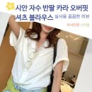 여름철 가볍게 입기 좋은 시안 자수 반팔 카라 오버핏 셔츠 블라우스 후기