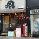 커피 마시는 코끼리 이미지