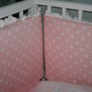 아기침대범퍼Set(핑크도트무늬 범퍼,누빔매트리스커버,좁쌉베게) 이미지