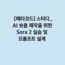 숏폼 제작을 위한 다양한 영상편집 배우기(야간) | 📌 [메타코드] 스터디 후기_AI 숏폼 제작을 위한 Sora 2 실습 및 프롬프트 설계