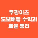 쿠팡이츠 도보배달 수익과 효율 정리