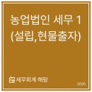 유한회사 청년축산 유통 | [부가/법인] 농업회사법인 세무 1(설립, 현물출자)