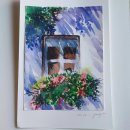 힐링수채화 & 펜드로잉 | 기초 수채화로 쉽게 시작하는 힐링 수채화: 건물이 있는 풍경 (펜 드로잉 &amp; 채색 과정 영상), 그림 기록