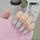 지에스25 신내프라디움점 | [스타 네일] 설레이는 봄, 봄맞이 하늘빛 원컬러 젤네일 강추!