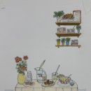 일상을 기록하는 수채 펜드로잉 이미지