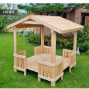 원두막2 | 나무장인 미엔우드 통나무 2층 원두막과 그네 내돈내산 후기