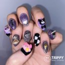 [광안리네일 트리피네일] 캐릭터반반네일💜🖤💜