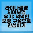 라이나생명 치아보험 후기: 넉넉한 보장 구성으로 안심하기
