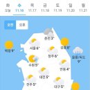 오늘의 날씨(11월 16일 수요일)입영 17일차 이미지