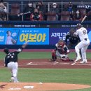 한국에서 처음으로 몸에 공을 맞는 푸이그.gif 이미지