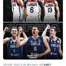 2024 파리 올림픽에서 요키치의 세르비아와 같은 조에 배정된 미국 대표팀 이미지