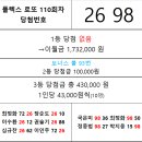 플렉스 로또 110회차 당첨자 이미지