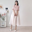 퓨전(생활)한복 | 품번 75번 민한복 벨라 생활한복 세트 추천, 체형 보정 양장 패턴과 시원한 여름 퓨전 원피스