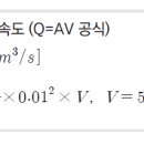 평균 속도 (Q=AV 공식) 문제 및 해설 - 소방설비기사 기계 이미지