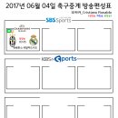 2017년 6월 04일 (일요일) 축구중계 방송편성표[수정완료] 이미지