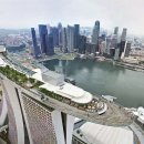 싱가폴 "마리나 베이 샌즈" 호텔의 하늘 수영장 이미지