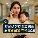 🌙 안산시 야간 진료 병원 &amp; 휴일 운영 약국 리스트 (2025년 6월 기준)