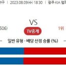 8월9일 국내야구 자료정보 이미지