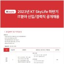 2023년 하반기 kt skylife IT분야 신입/경력직 공개채용 공고(~7/16) 이미지