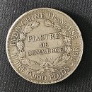 ★ 1908 INDO CHINE FRANCAISE TITLE 0.900 POIDS 27 GR PIASTRE DE COMMERCE 이미지