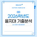 2026학년도 2교시 을지대 기출 분석(문항수 배점 출제영역) 이미지