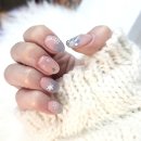 네일온드 | 병점네일샵 온드네일뷰티 12월 이달의아트 하늘색 눈꽃네일 후기