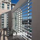 용문동 주상복합 신축공사 | [주상복합 아파트 옥상난간 인테리어 공사] 50x100 외벽알미늄루버 가로시공