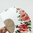 시서화 한국화 스튜디오 | 부모님 꽃선물 추천! <한지부채에 담긴 장미꽃> 핸드메이드로 특별하게